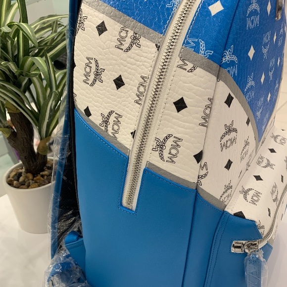 MCM Men's Stark Logo Visetos Backpack - Picture 2 of 8